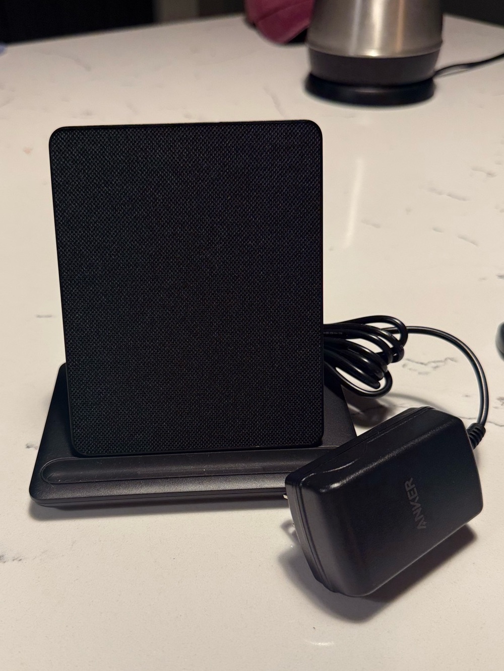 Anker Black Wireless Charging Stand with Black Power Adapter